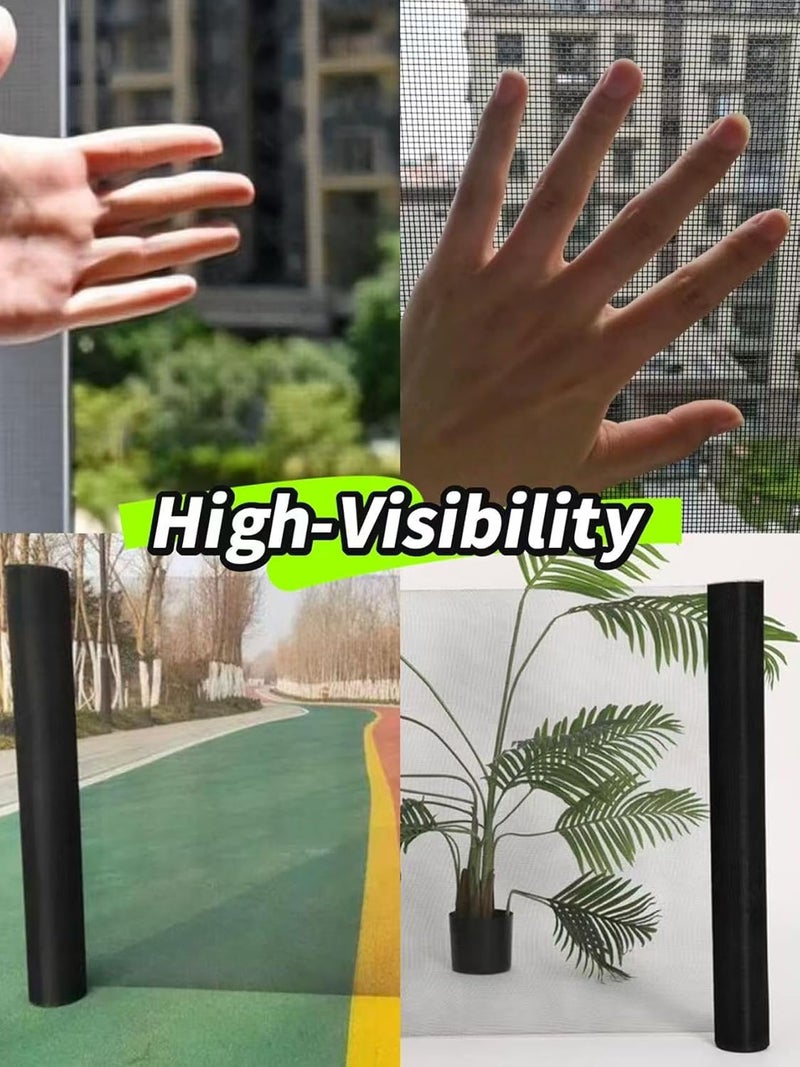 MSJSZP 22 Mesh Black Stainless Steel Window Screen, 3.28ft x 9.84ft (1m x 3m), Electrostatic Powder Coated, Rust & Pet Proof, Mosquito Insect Screen for Windows Doors Patios, Easy Cut & DIY Installation - Image 3